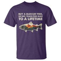 Funny Fishing Meme T Shirt Vintage Buy A Man Eat Fish Inappropriate - Wonder Print Shop