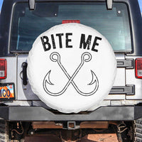 Cool Catchy Angler Spare Tire Cover Retro Bite Me Bass Fishing Fishermen