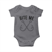 Cool Catchy Angler Baby Onesie Retro Bite Me Bass Fishing Fishermen
