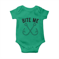 Cool Catchy Angler Baby Onesie Retro Bite Me Bass Fishing Fishermen