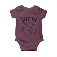 Cool Catchy Angler Baby Onesie Retro Bite Me Bass Fishing Fishermen