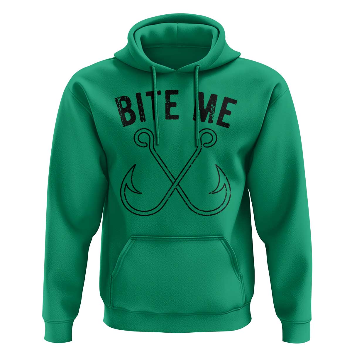 Cool Catchy Angler Hoodie Retro Bite Me Bass Fishing Fishermen