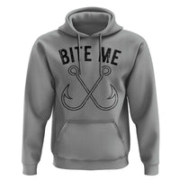 Cool Catchy Angler Hoodie Retro Bite Me Bass Fishing Fishermen