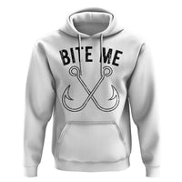 Cool Catchy Angler Hoodie Retro Bite Me Bass Fishing Fishermen