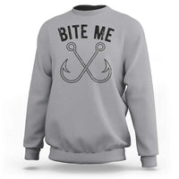 Cool Catchy Angler Sweatshirt Retro Bite Me Bass Fishing Fishermen