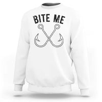 Cool Catchy Angler Sweatshirt Retro Bite Me Bass Fishing Fishermen
