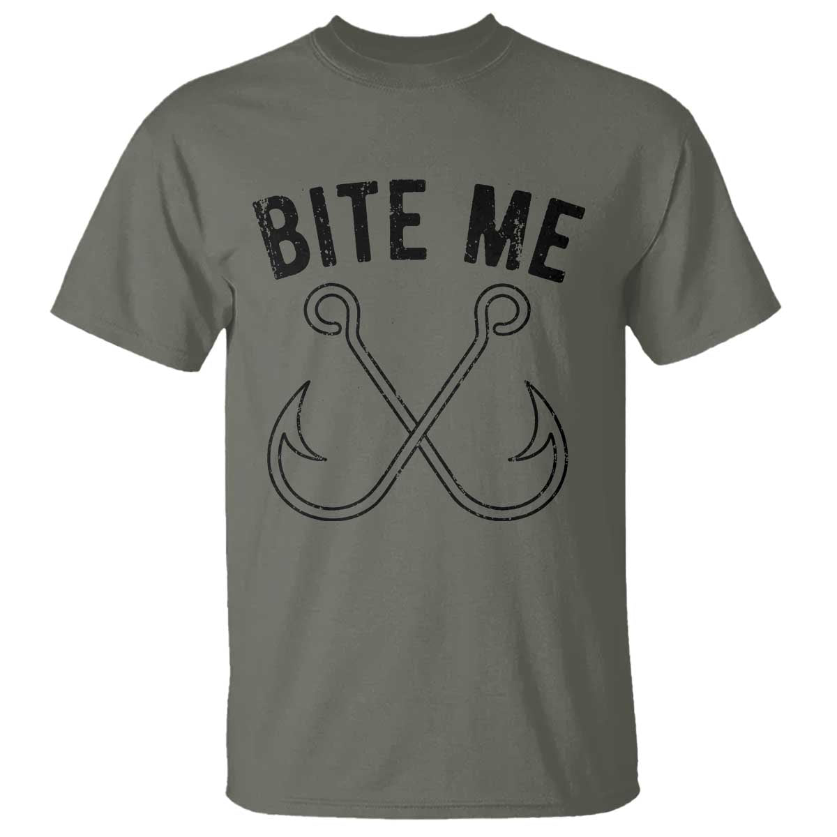 Cool Catchy Angler T Shirt Retro Bite Me Bass Fishing Fishermen