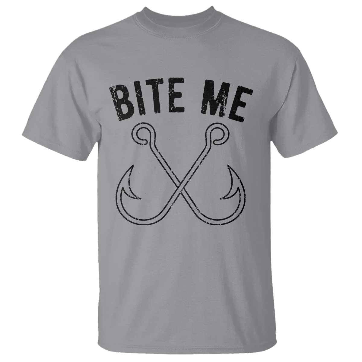 Cool Catchy Angler T Shirt Retro Bite Me Bass Fishing Fishermen