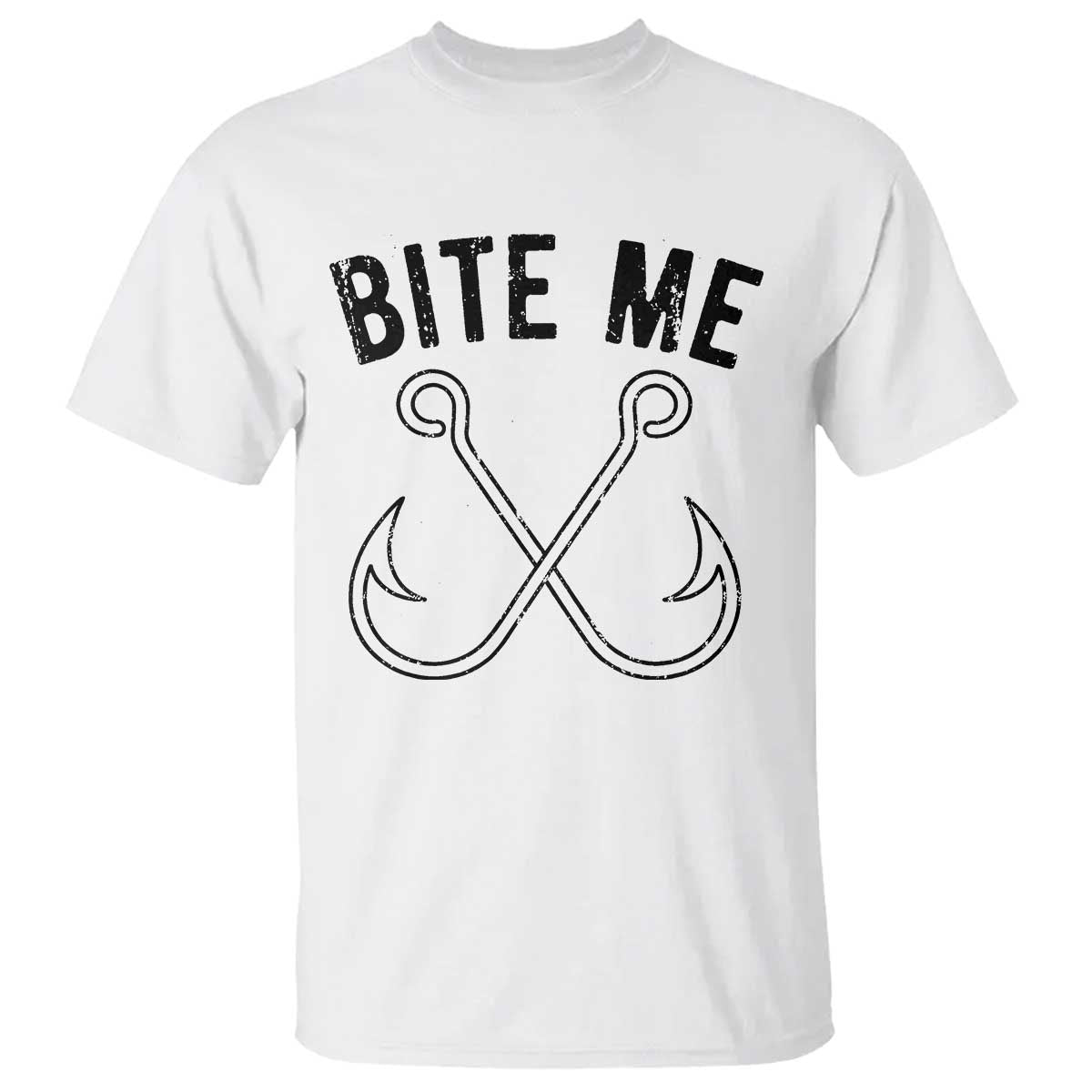 Cool Catchy Angler T Shirt Retro Bite Me Bass Fishing Fishermen