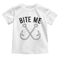 Cool Catchy Angler Toddler T Shirt Retro Bite Me Bass Fishing Fishermen