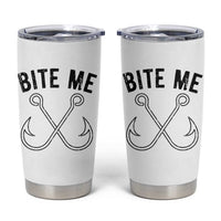 Cool Catchy Angler Tumbler Cup Retro Bite Me Bass Fishing Fishermen