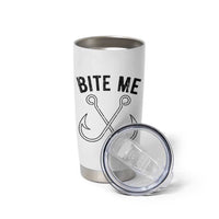 Cool Catchy Angler Tumbler Cup Retro Bite Me Bass Fishing Fishermen
