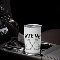 Cool Catchy Angler Tumbler Cup Retro Bite Me Bass Fishing Fishermen