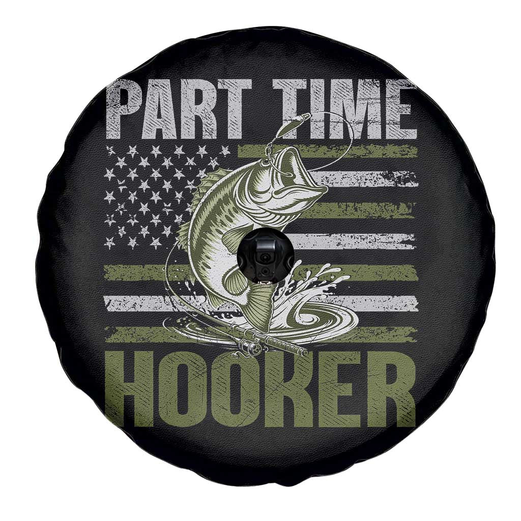 Part Time Hooker Spare Tire Cover Funny Fishing Patriotic US Flag Fisherman