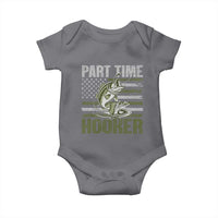 Part Time Hooker Baby Onesie Funny Fishing Patriotic US Flag Fisherman