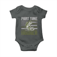 Part Time Hooker Baby Onesie Funny Fishing Patriotic US Flag Fisherman