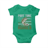Part Time Hooker Baby Onesie Funny Fishing Patriotic US Flag Fisherman