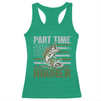 Part Time Hooker Racerback Tank Top Funny Fishing Patriotic US Flag Fisherman