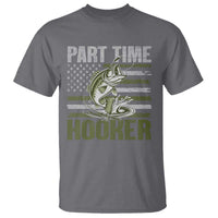 Part Time Hooker T Shirt Funny Fishing Patriotic US Flag Fisherman