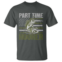 Part Time Hooker T Shirt Funny Fishing Patriotic US Flag Fisherman