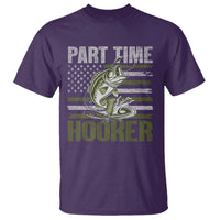 Part Time Hooker T Shirt Funny Fishing Patriotic US Flag Fisherman