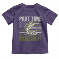 Part Time Hooker Toddler T Shirt Funny Fishing Patriotic US Flag Fisherman