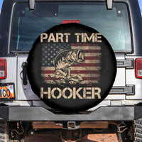 Part Time Hooker Spare Tire Cover Funny Fishing USA Flag Patriotic Fisherman