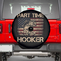 Part Time Hooker Spare Tire Cover Funny Fishing USA Flag Patriotic Fisherman