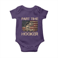 Part Time Hooker Baby Onesie Funny Fishing USA Flag Patriotic Fisherman