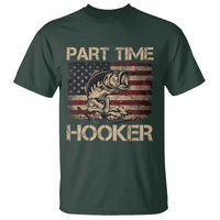 Part Time Hooker T Shirt Funny Fishing USA Flag Patriotic Fisherman