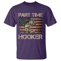 Part Time Hooker T Shirt Funny Fishing USA Flag Patriotic Fisherman