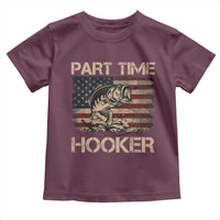 Part Time Hooker Toddler T Shirt Funny Fishing USA Flag Patriotic Fisherman