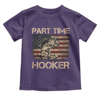 Part Time Hooker Toddler T Shirt Funny Fishing USA Flag Patriotic Fisherman