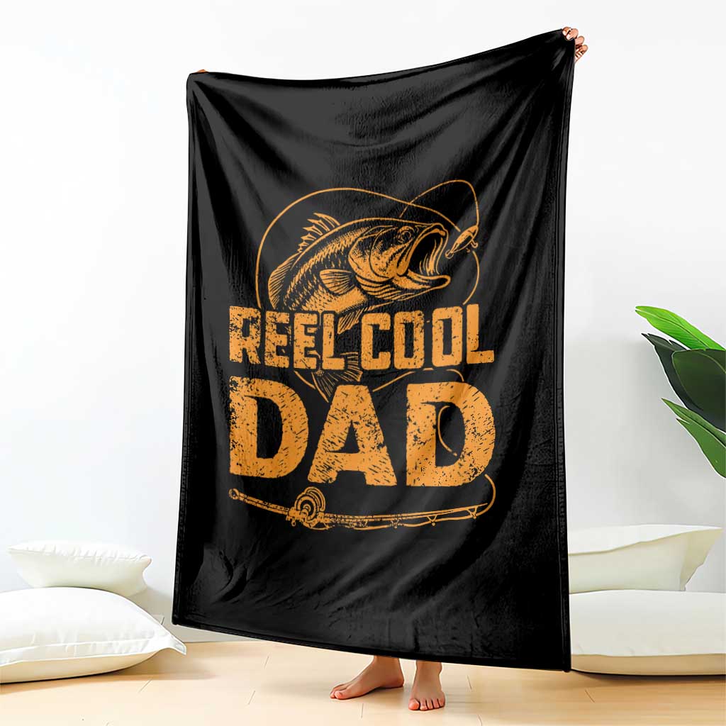 Reel Cool Dad Throw Blanket Funny Fishing Fisherman Fathers Day