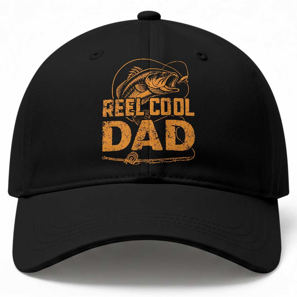 Reel Cool Dad Baseball Cap Funny Fishing Fisherman Fathers Day