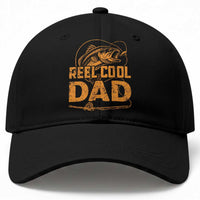 Reel Cool Dad Baseball Cap Funny Fishing Fisherman Fathers Day