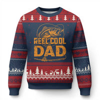 Reel Cool Dad Ugly Christmas Sweater Funny Fishing Fisherman Fathers Day