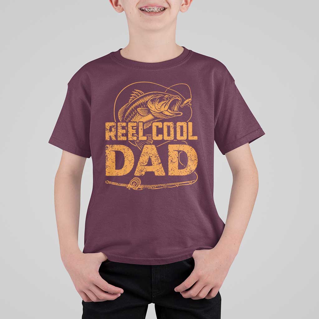 Reel Cool Dad T Shirt For Kid Funny Fishing Fisherman Fathers Day