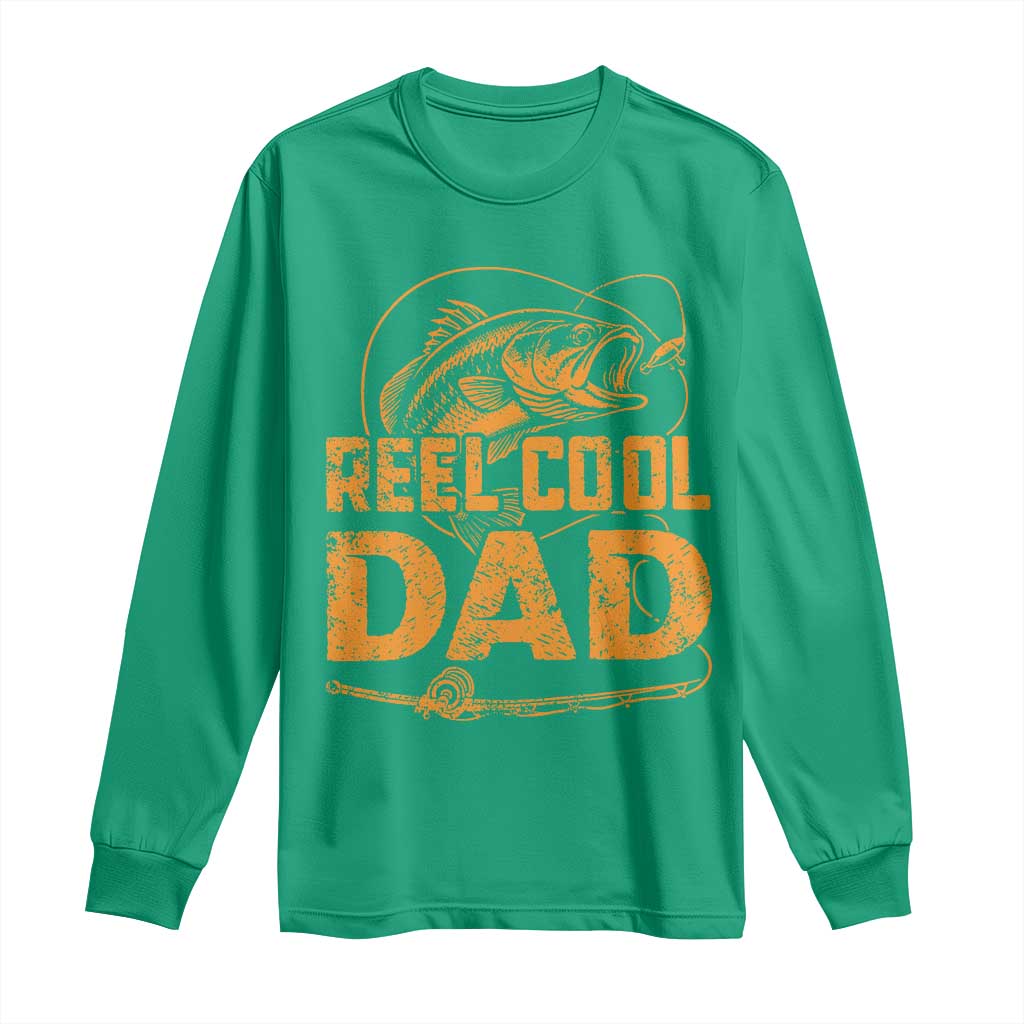 Reel Cool Dad Long Sleeve Shirt Funny Fishing Fisherman Fathers Day
