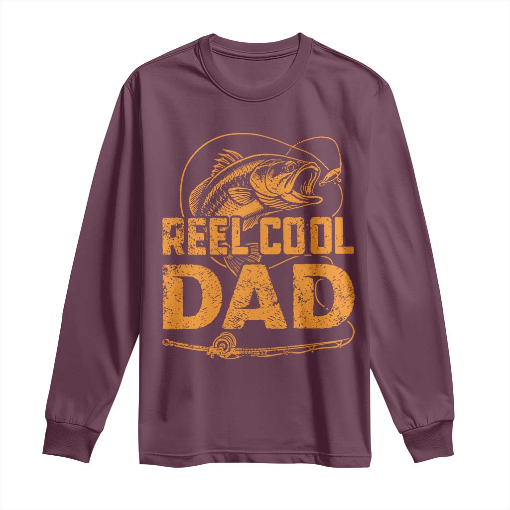Reel Cool Dad Long Sleeve Shirt Funny Fishing Fisherman Fathers Day