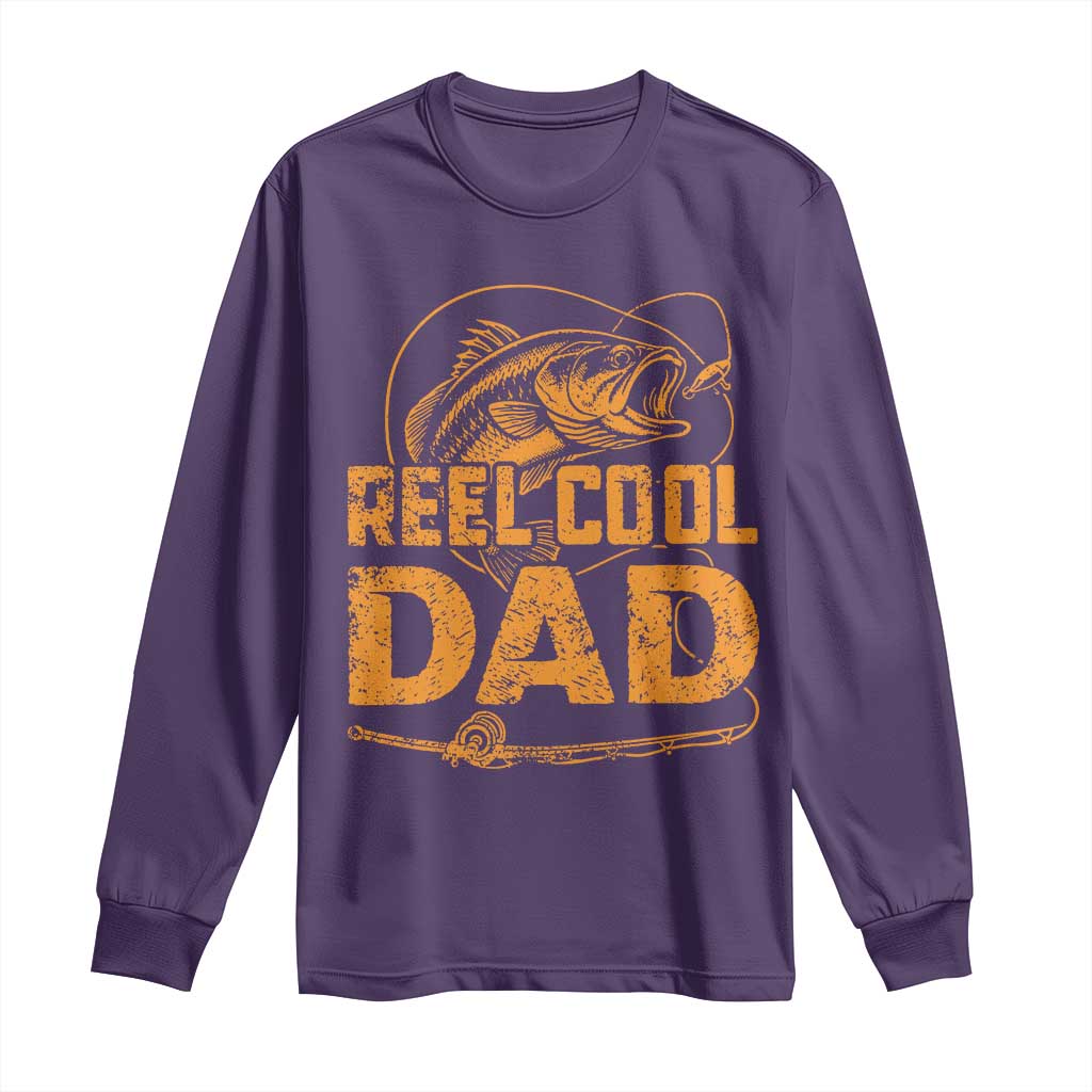 Reel Cool Dad Long Sleeve Shirt Funny Fishing Fisherman Fathers Day