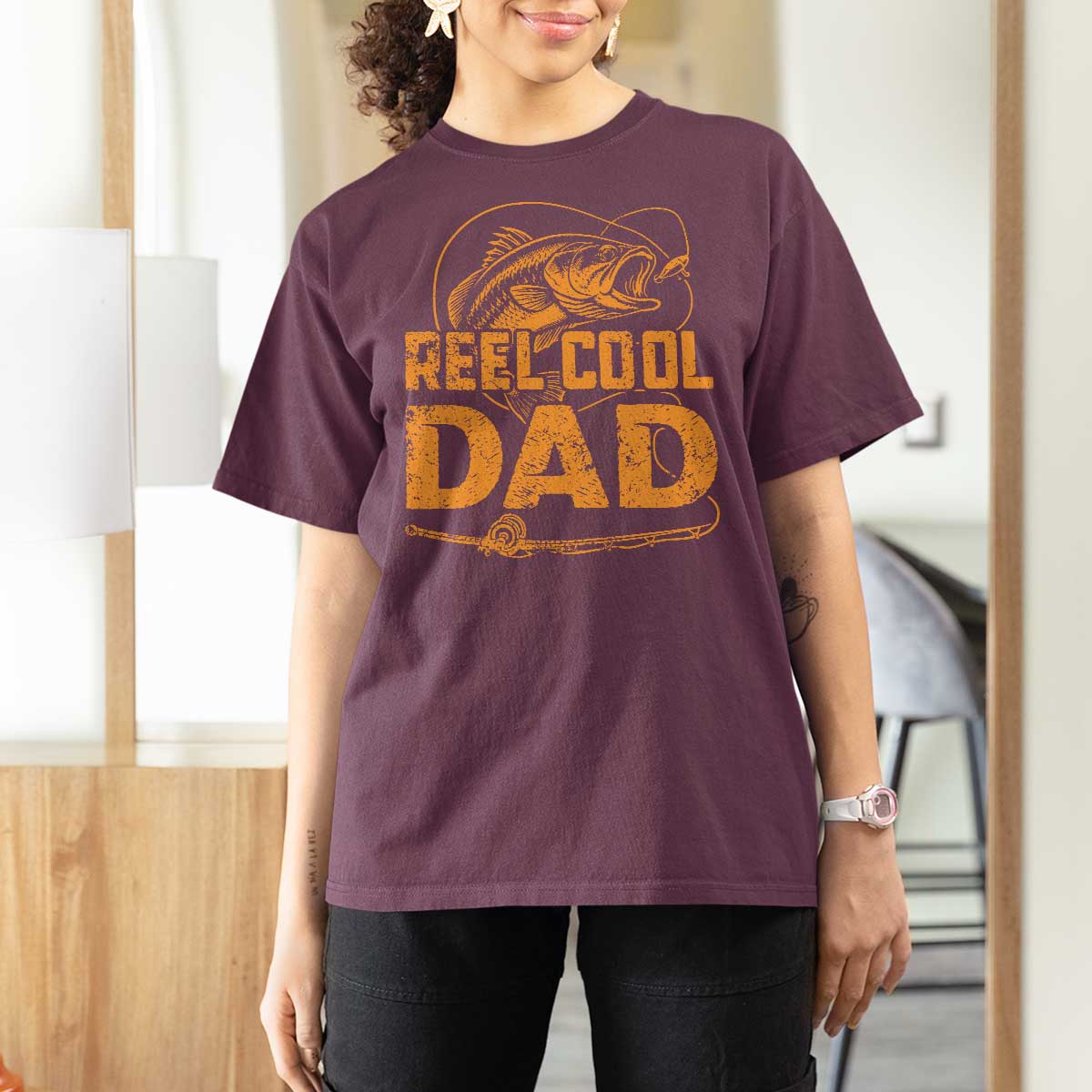 Reel Cool Dad T Shirt For Women Funny Fishing Fisherman Fathers Day