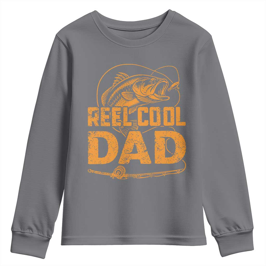 Reel Cool Dad Youth Sweatshirt Funny Fishing Fisherman Fathers Day