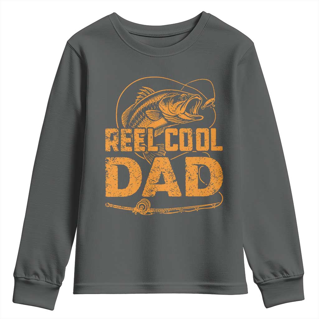 Reel Cool Dad Youth Sweatshirt Funny Fishing Fisherman Fathers Day