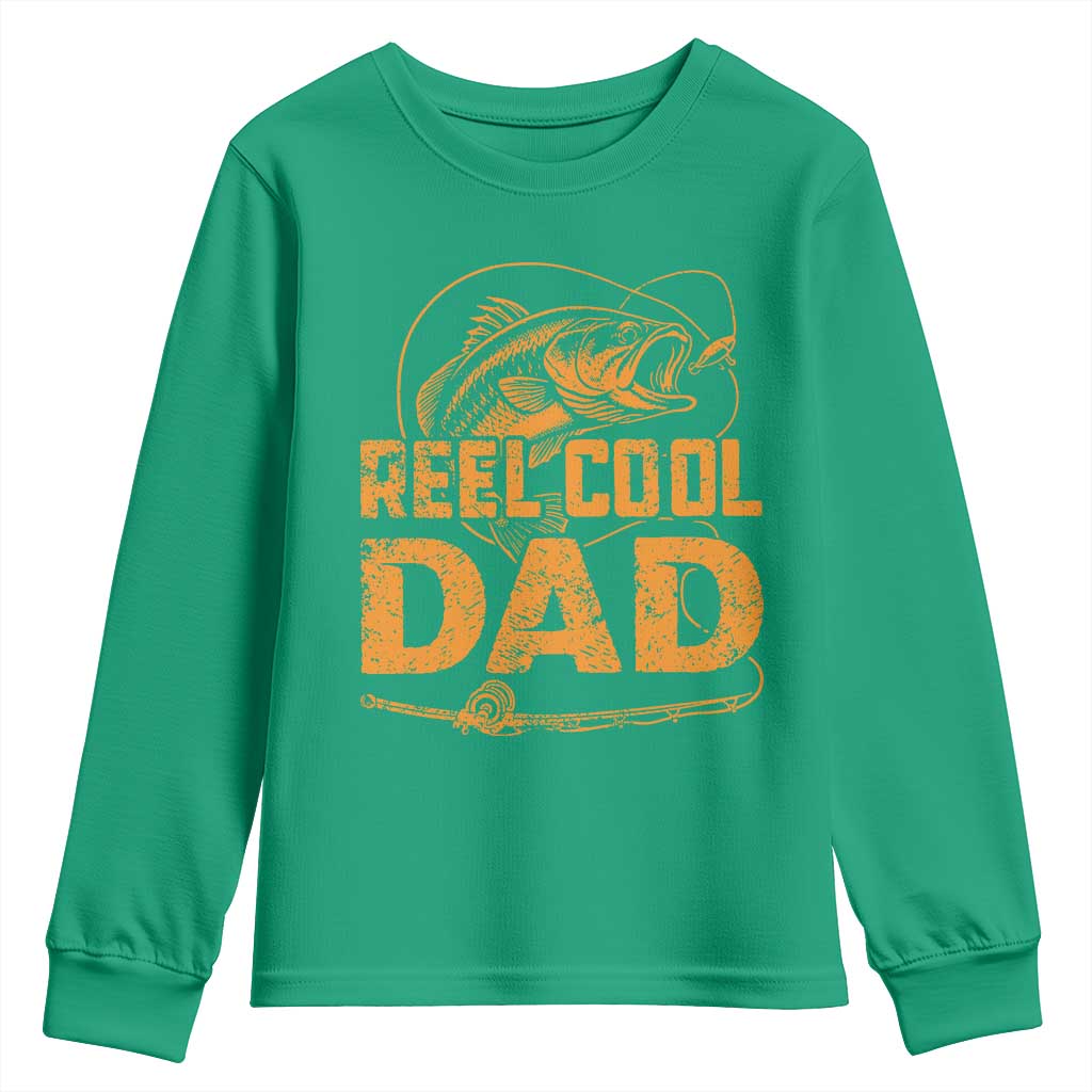 Reel Cool Dad Youth Sweatshirt Funny Fishing Fisherman Fathers Day
