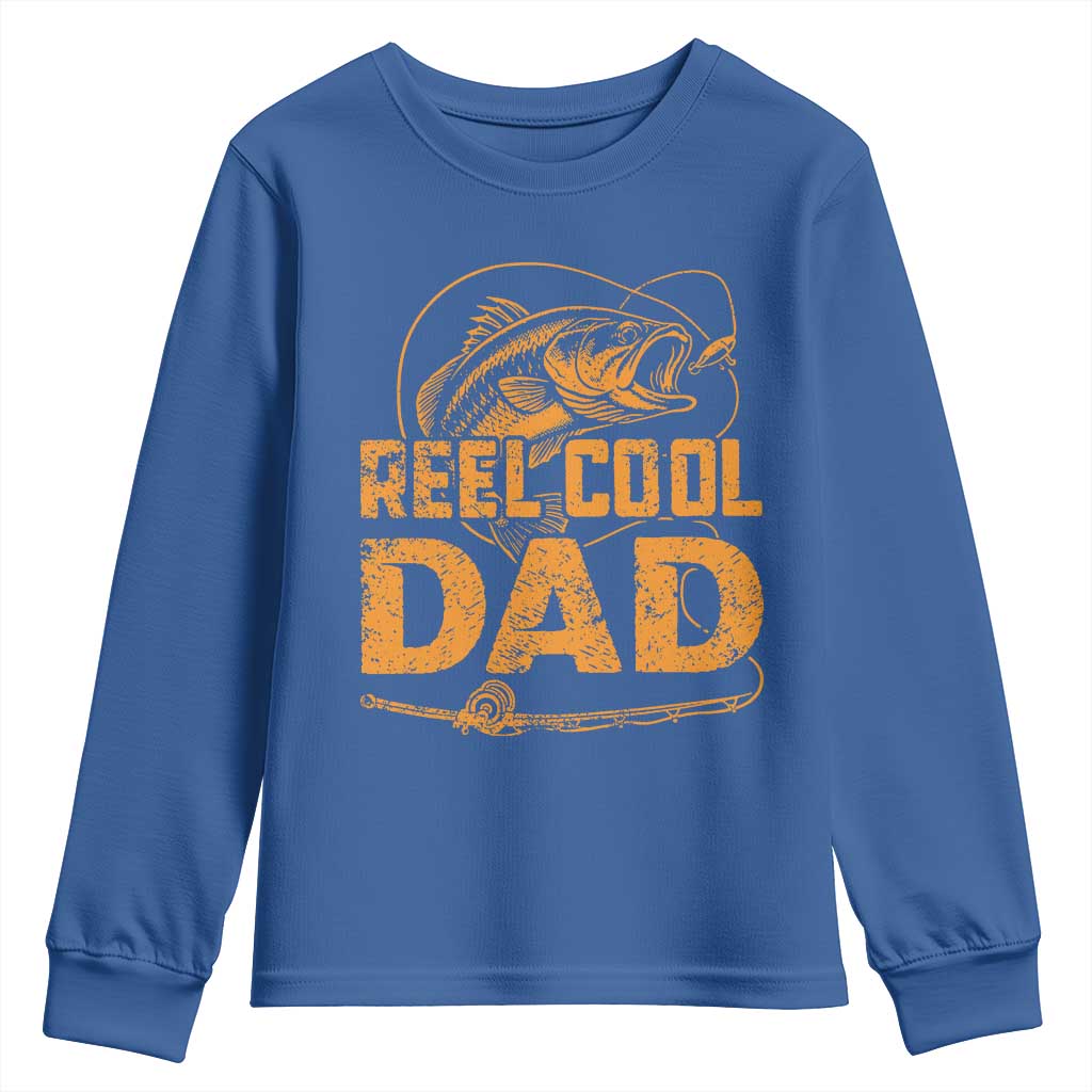 Reel Cool Dad Youth Sweatshirt Funny Fishing Fisherman Fathers Day