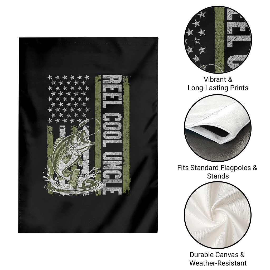 Uncle Fishing Garden Flag Reel Cool Uncle Fisherman US Flag