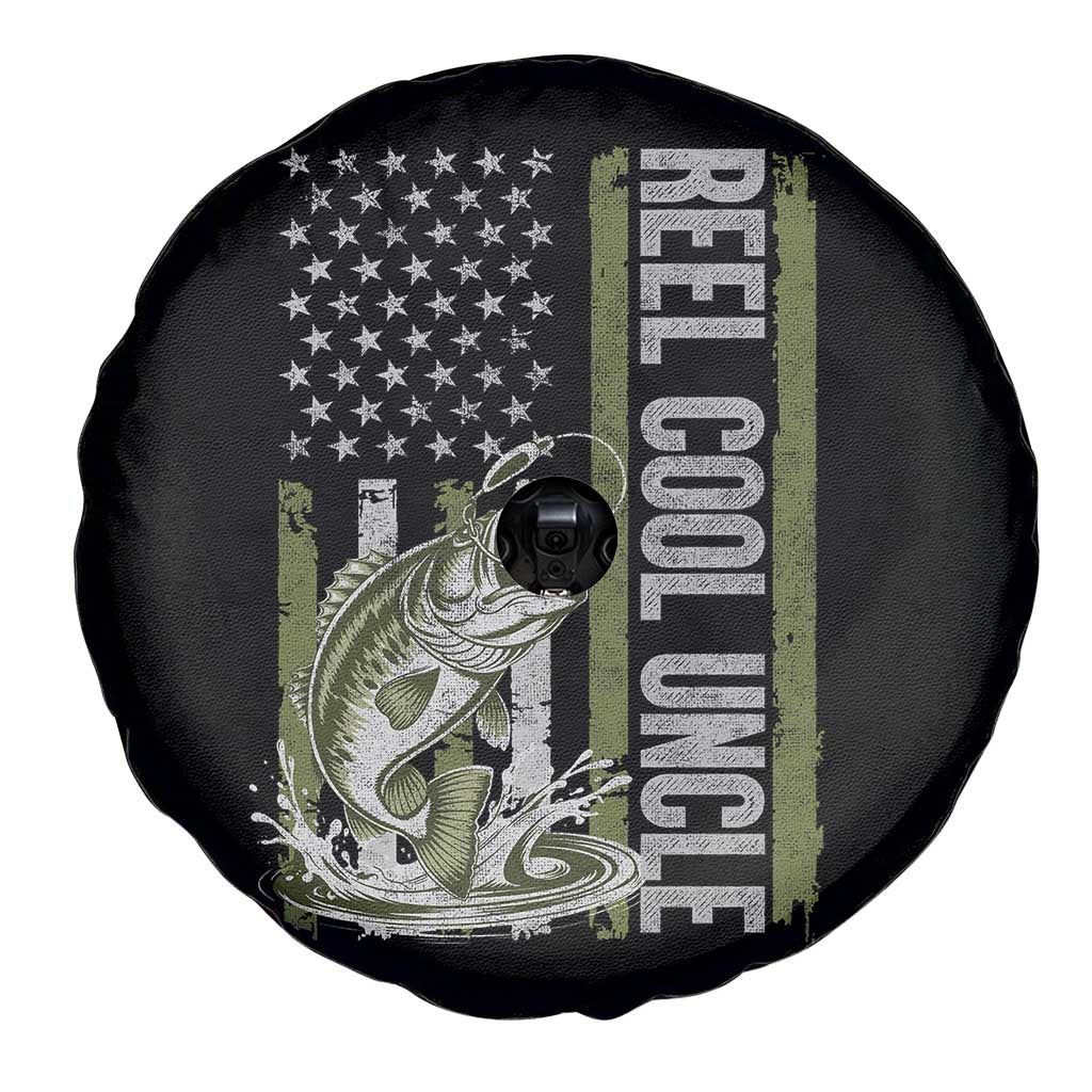 Uncle Fishing Spare Tire Cover Reel Cool Uncle Fisherman US Flag