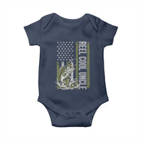 Uncle Fishing Baby Onesie Reel Cool Uncle Fisherman US Flag