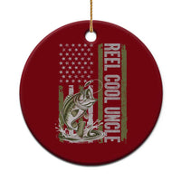 Uncle Fishing Ceramic Ornament Reel Cool Uncle Fisherman US Flag